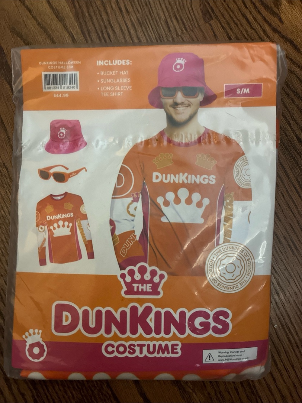 New Limited Edition DUNKINGS HALLOWEEN COSTUME Size S/M The Dunkings Of Boston